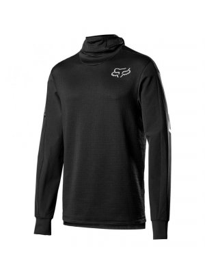 FOX DEFEND THERMO HOODED JERSEY BLACK